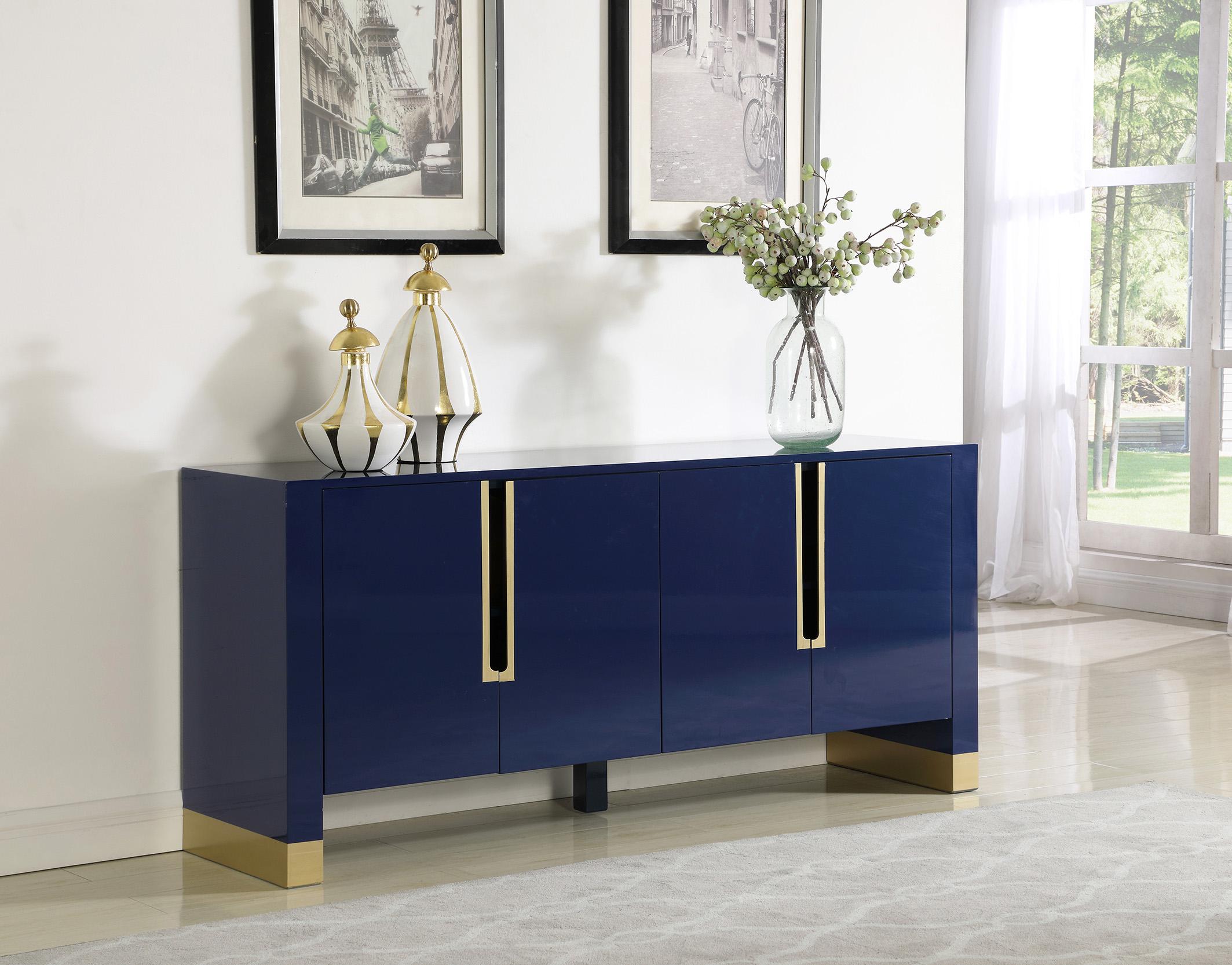 

    
Navy Blue Lacquer 4 Doors Sideboard/Buffet 312 FLORENCE Meridian Contemporary
