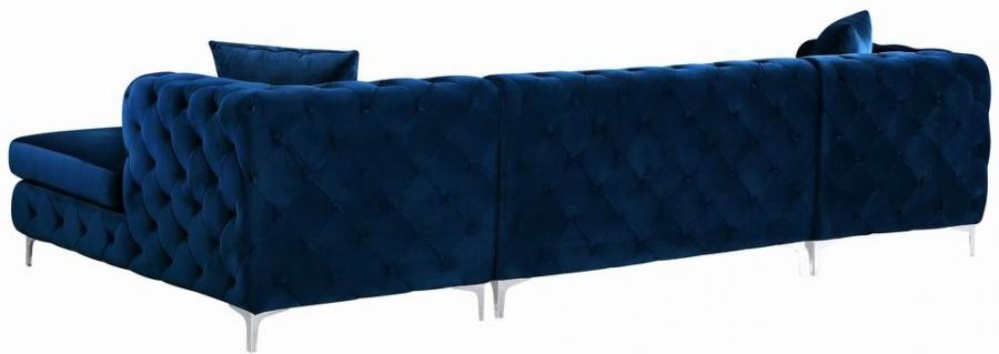

        
Meridian Furniture Gail 664Navy Sectional Sofa Navy blue Velvet 00647899946882
