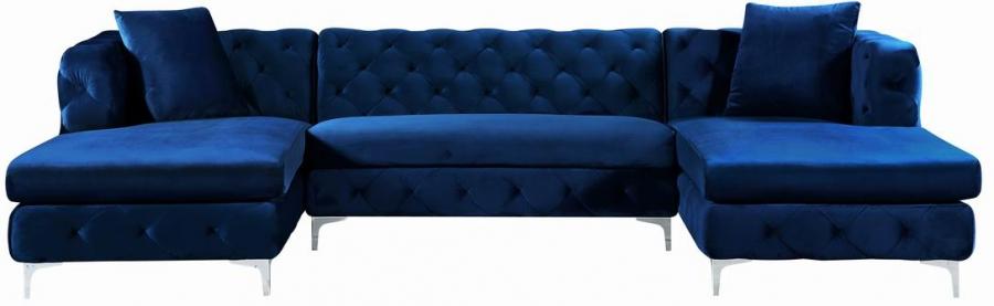 

    
Navy Velvet Double Chaise Sectional Gail 664Navy Meridian Contemporary

