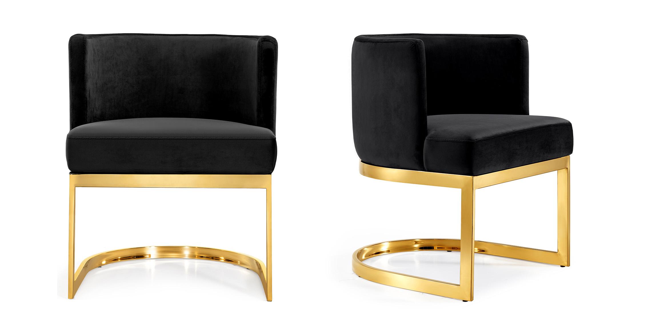 

    
Glam Black Velvet Chair Set 2Pcs 718Black-C Gianna Meridian Contemporary Modern
