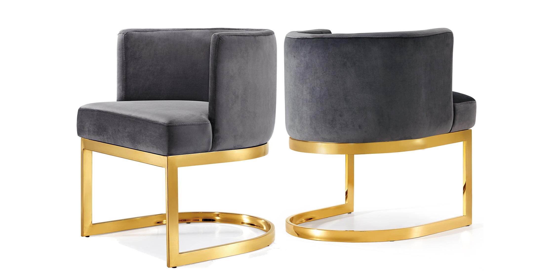 

    
Glam Grey Velvet Chair Set 2Pcs 718Grey-C  Gianna Meridian Contemporary Modern
