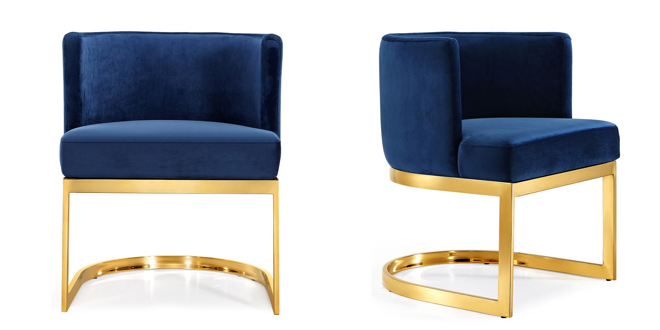 

    
Glam Navy Velvet Chair Set 2Pcs 718Navy-C Gianna Meridian Contemporary Modern
