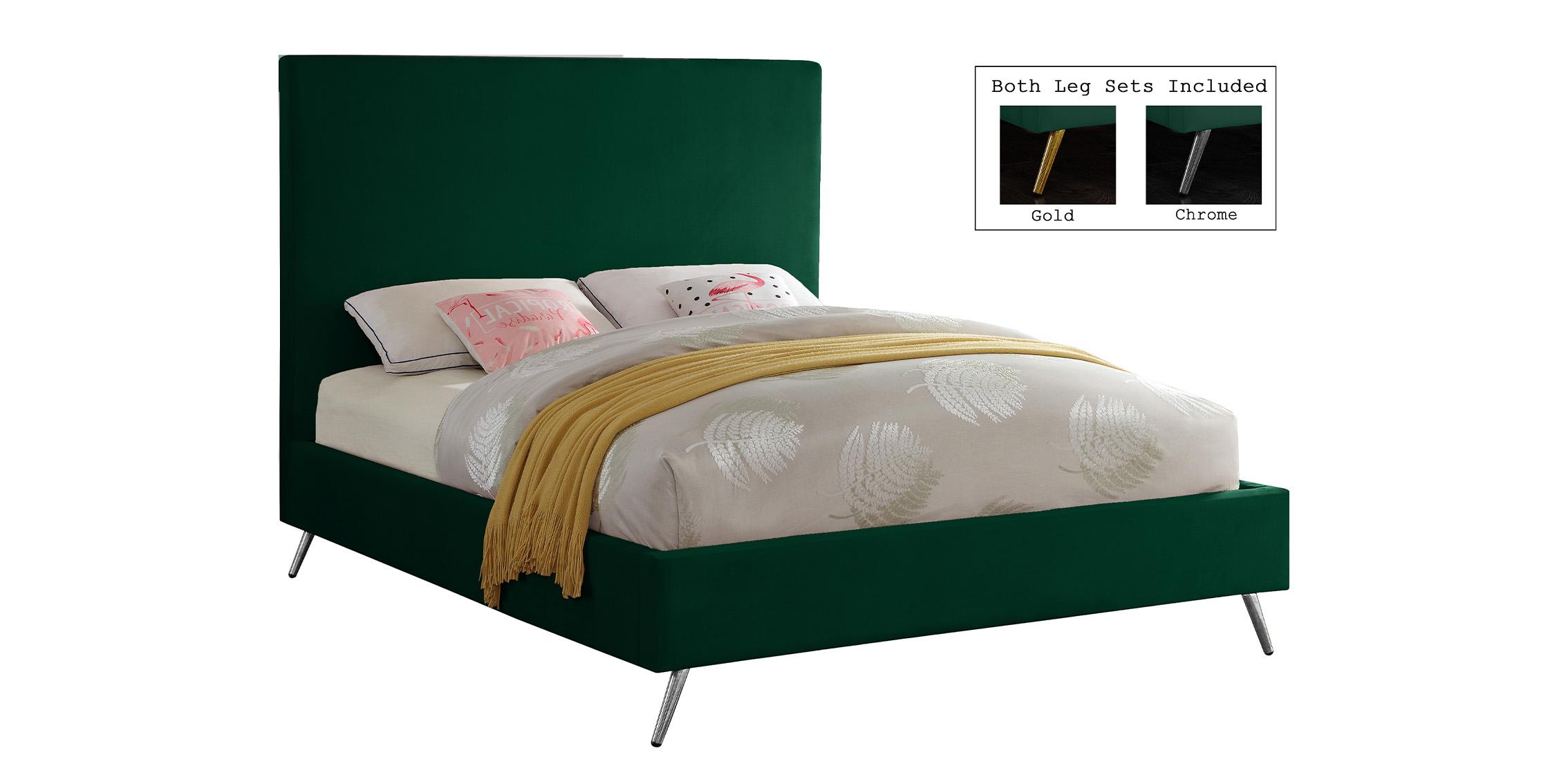 

    
Luxurious Green Velvet Queen Bed JASMINE Meridian Contemporary Modern
