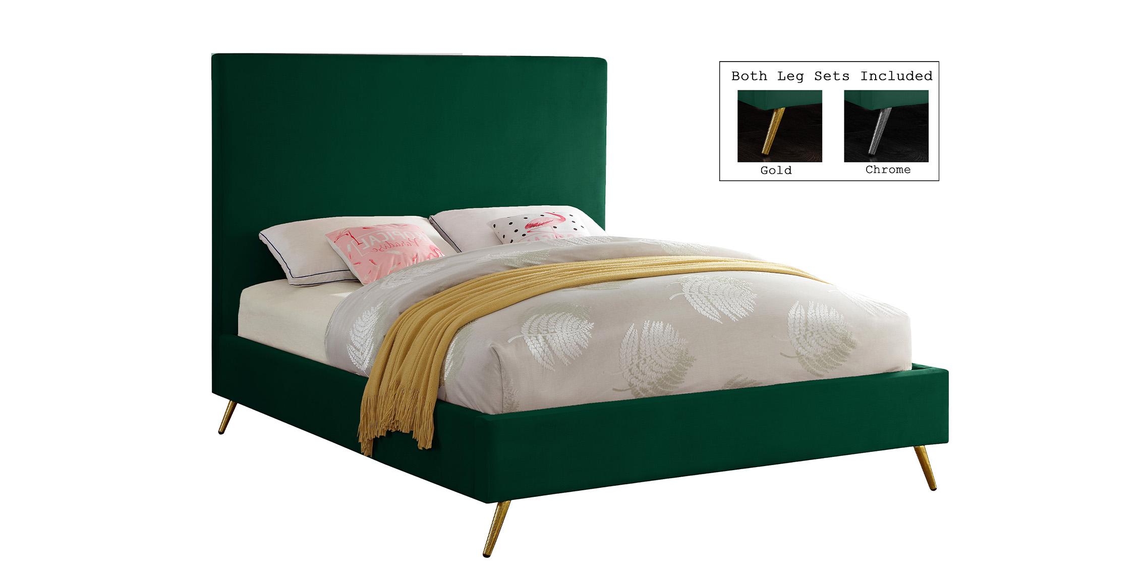 

    
Luxurious Green Velvet King Bed JASMINE Meridian Contemporary Modern
