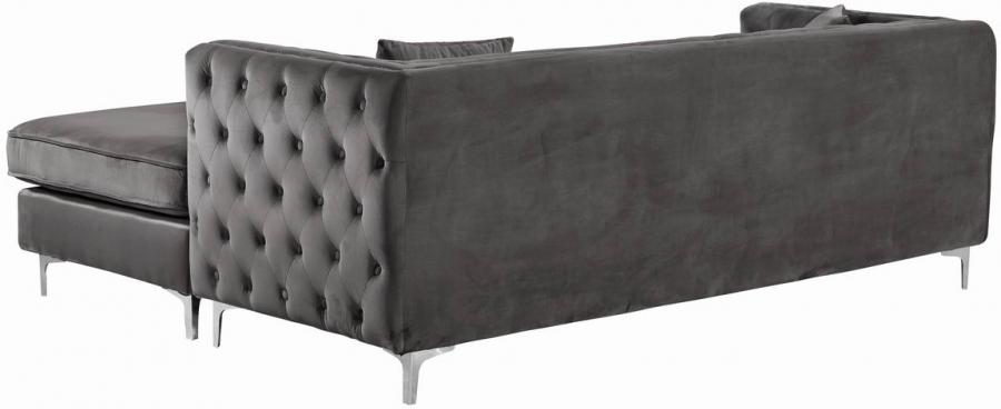 

        
Meridian Furniture Jesse Sectional Sofa Gray Velvet 00647899946950
