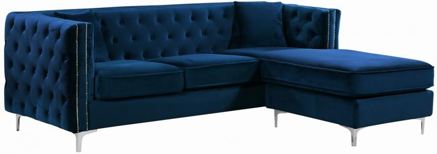 

        
Meridian Furniture Jesse Sectional Sofa Navy blue Velvet 00647899946967
