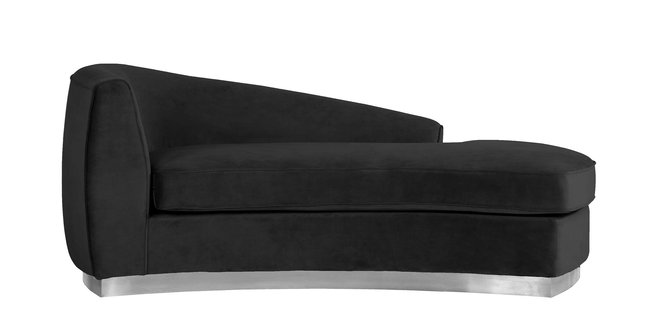 

    
Black Velvet Chaise Lounge Julian 621Black-Chaise Meridian Contemporary Modern
