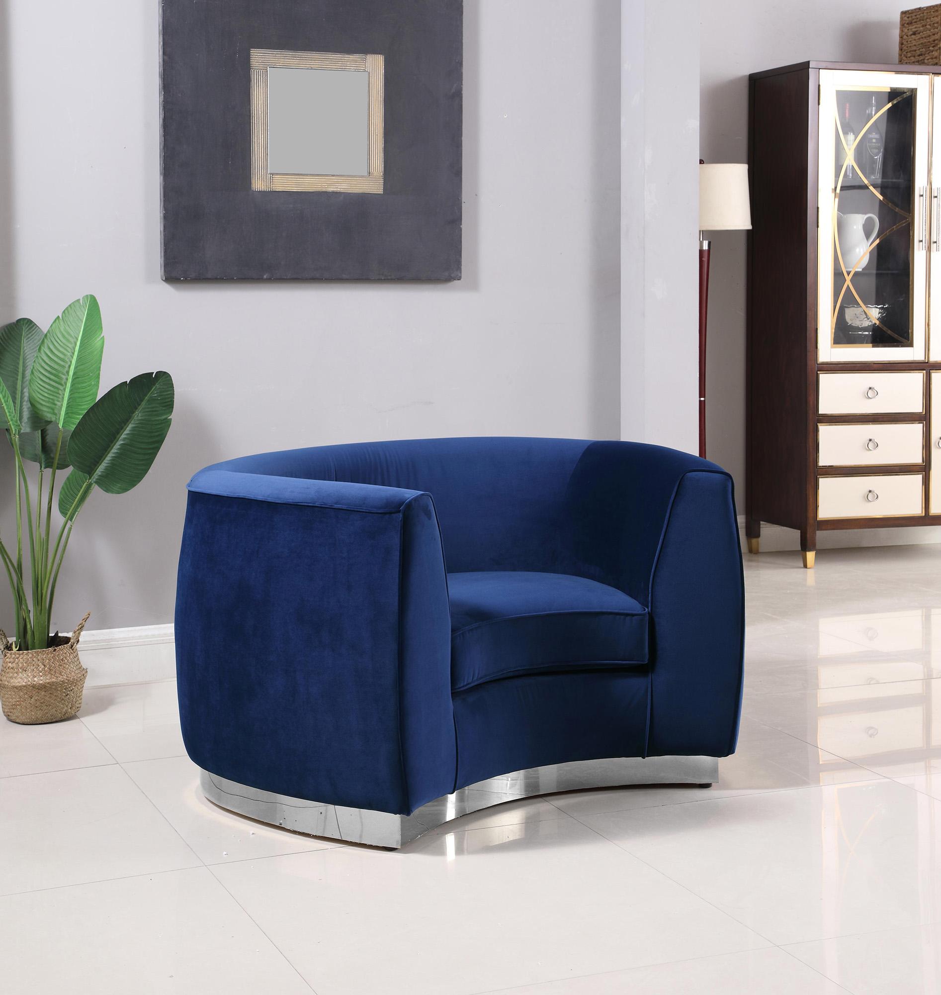 

        
Meridian Furniture Julian 621Navy-S-Set-3 Sofa Set Navy Soft Velvet 00647899950438
