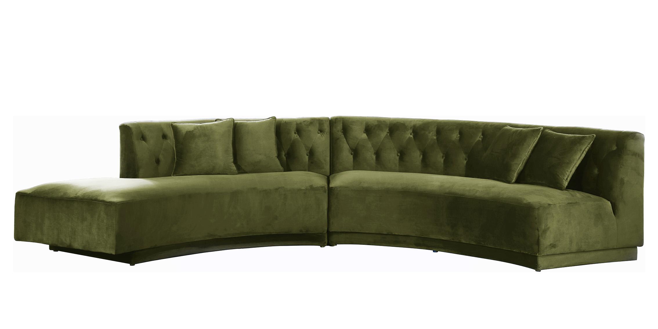

        
Meridian Furniture KENZI 641Olive Sectional Sofa Green Velvet 704831401028
