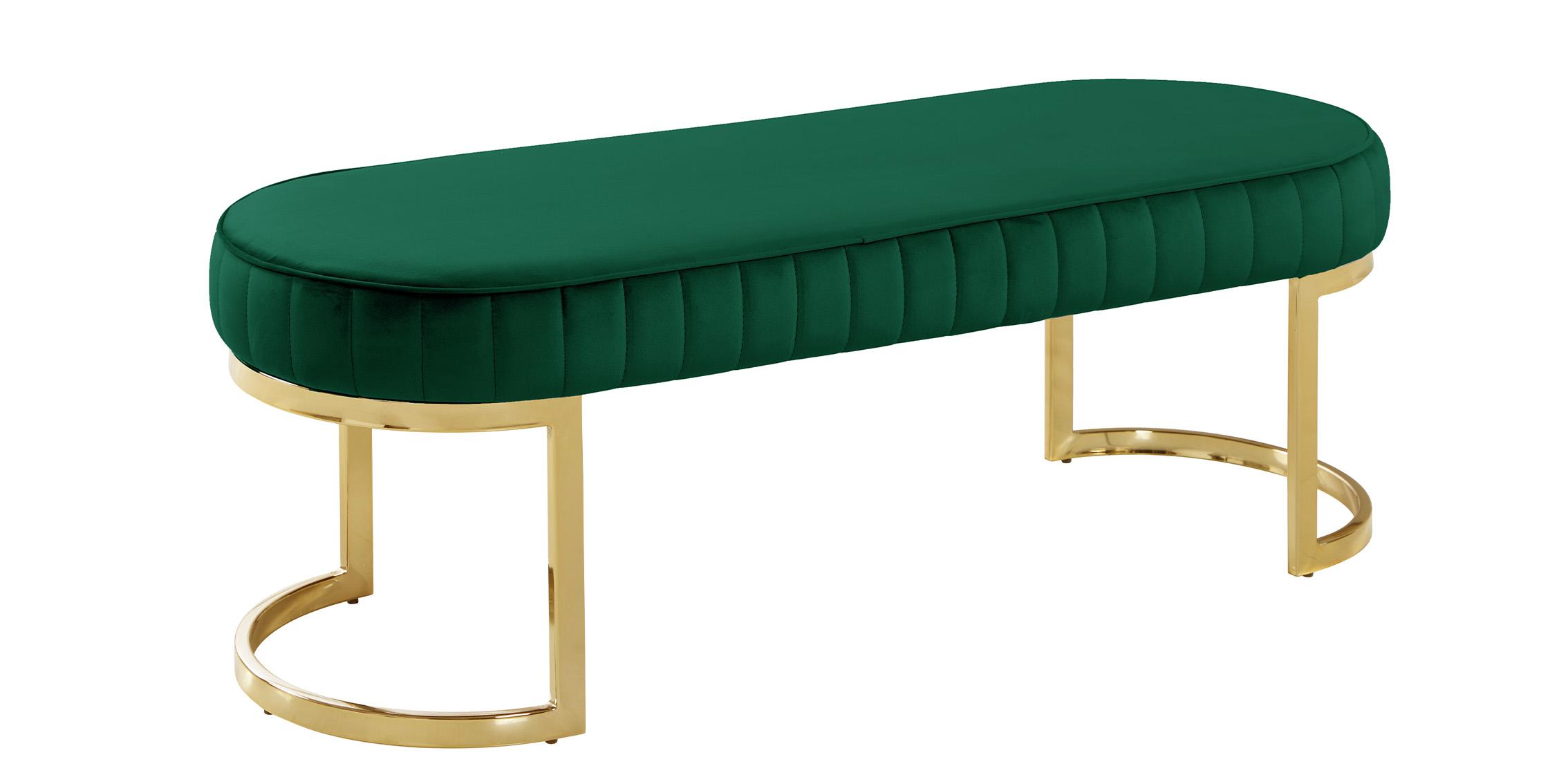 

    
Green Velvet & Stainless Steel Bench LEMAR 106Green Meridian Contemporary Modern
