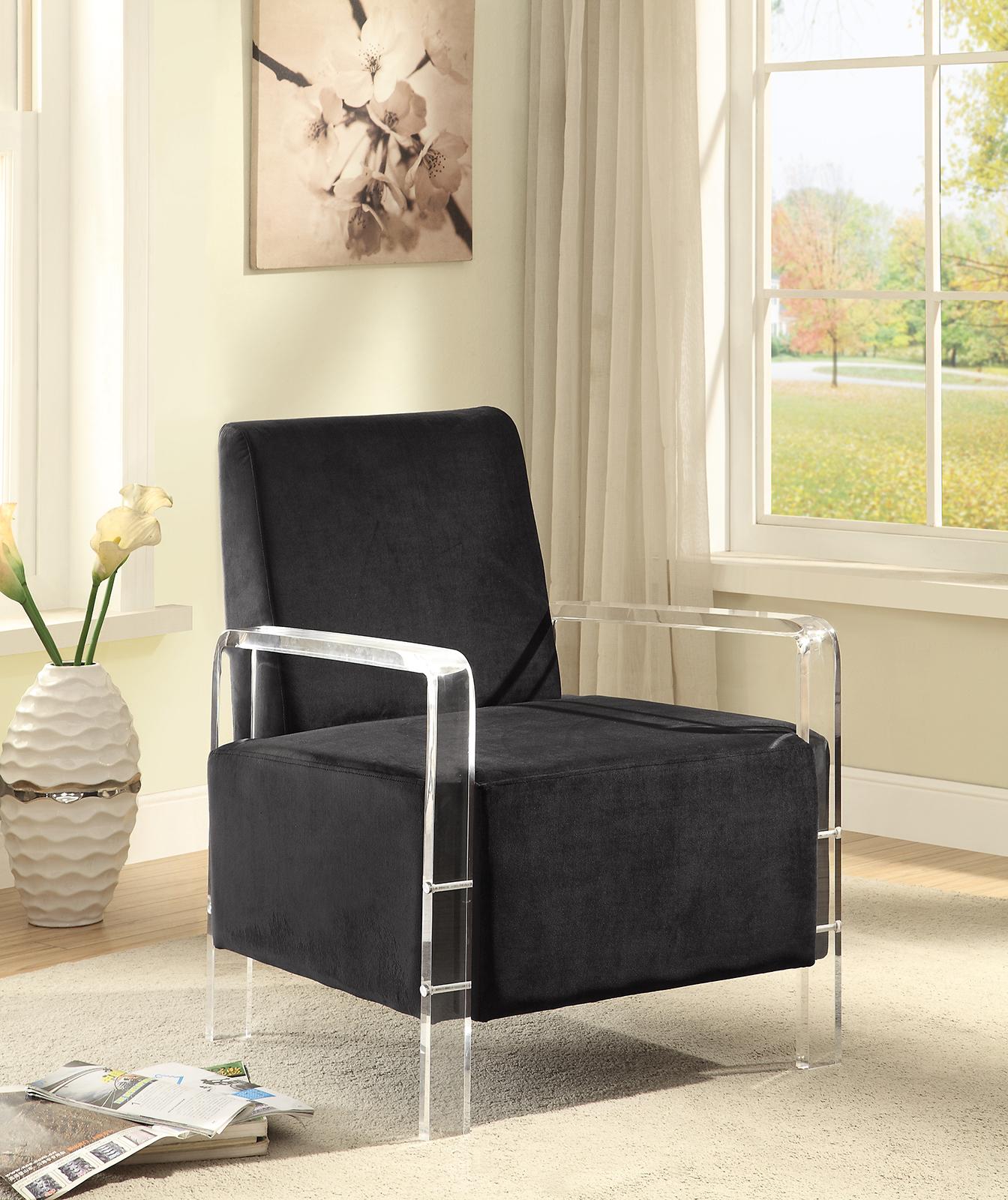 

    
Meridian Furniture Liam Contemporary Black Velvet Accent Chair
