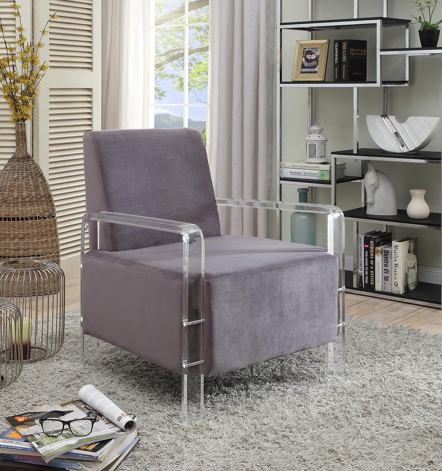 

    
Meridian Furniture Liam Contemporary Grey Velvet Accent Chair
