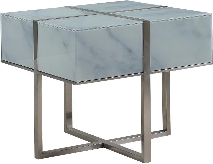 

    
Meridian Furniture Logan Set Coffee Table End Table Chrome 224-Set -2
