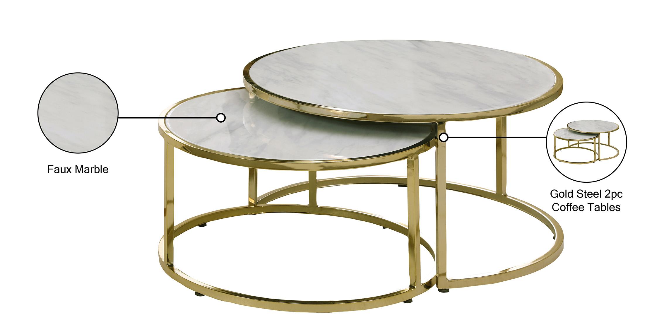 

    
207-C-Set-2 Faux Marble & Gold Steel Tables Set 2Pcs MASSIMO 207-C Meridian Contemporary
