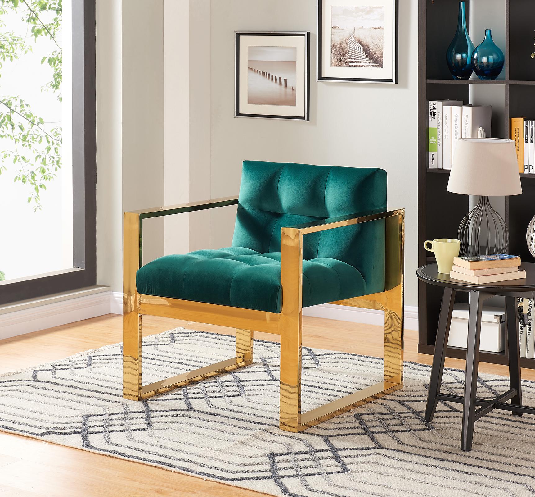 

    
Meridian Furniture Mia Contemporary Green Velvet Accent Chair
