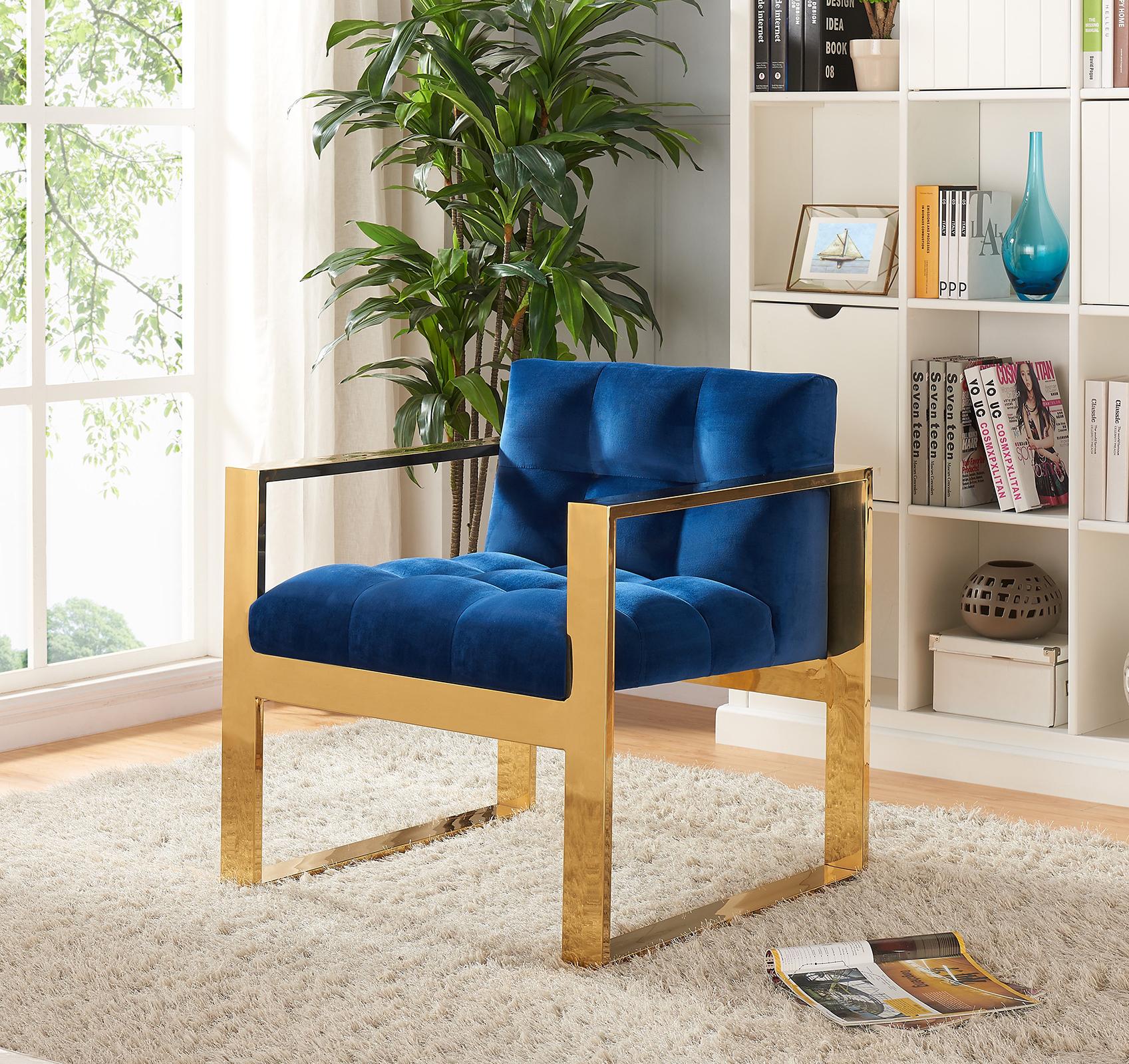 

    
Meridian Furniture Mia Contemporary Navy Blue Velvet Accent Chair
