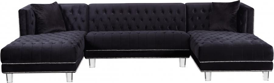 

    
Black Velvet Double Chaise Sectional Moda 631Black Meridian Contemporary

