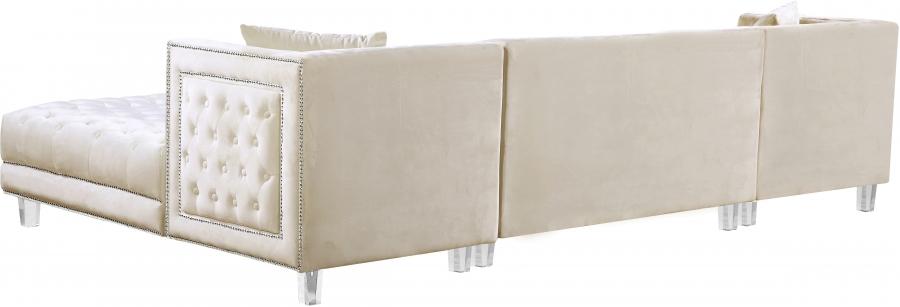 

    
631Cream-Sectional Meridian Furniture Sectional Sofa
