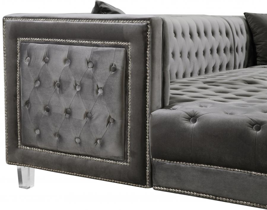 

        
Meridian Furniture Moda 631Grey Sectional Sofa Gray Velvet 00647899946936
