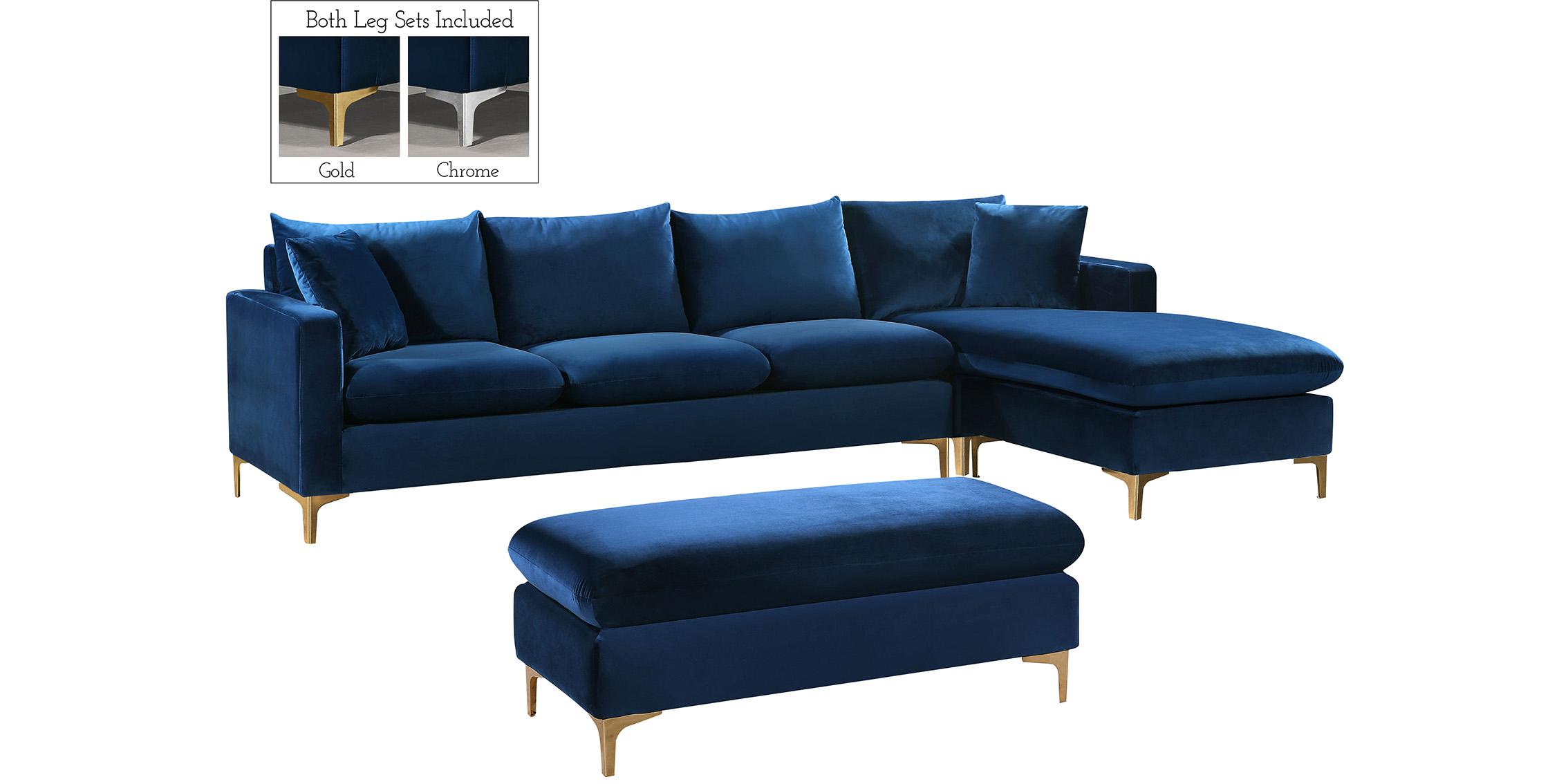 

        
Meridian Furniture Naomi 636Navy Sectional Sofa Navy blue Velvet 647899951398
