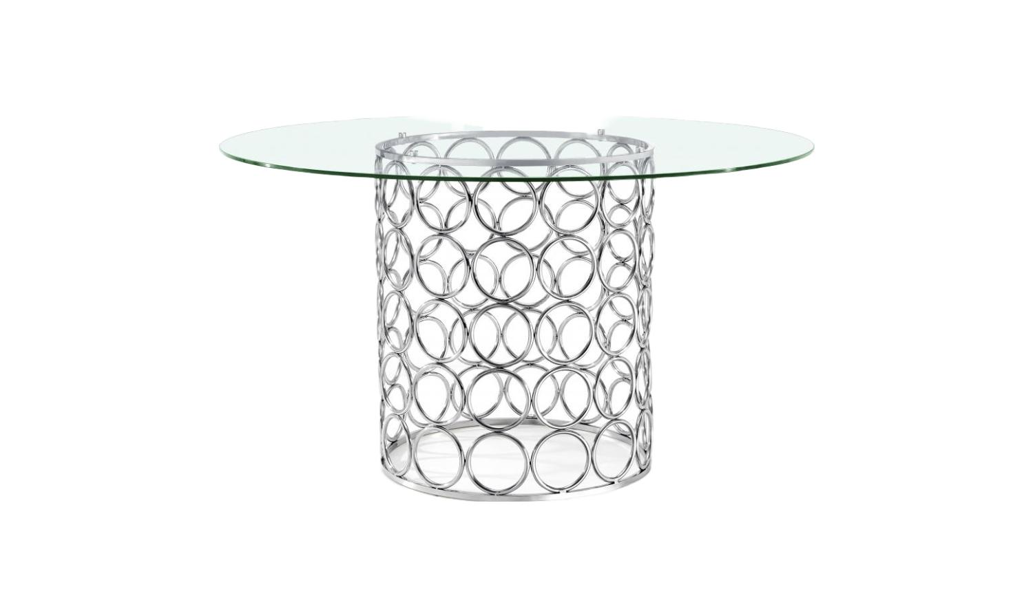Contemporary, Modern Dining Table Opal 736-T 736-T in Chrome 