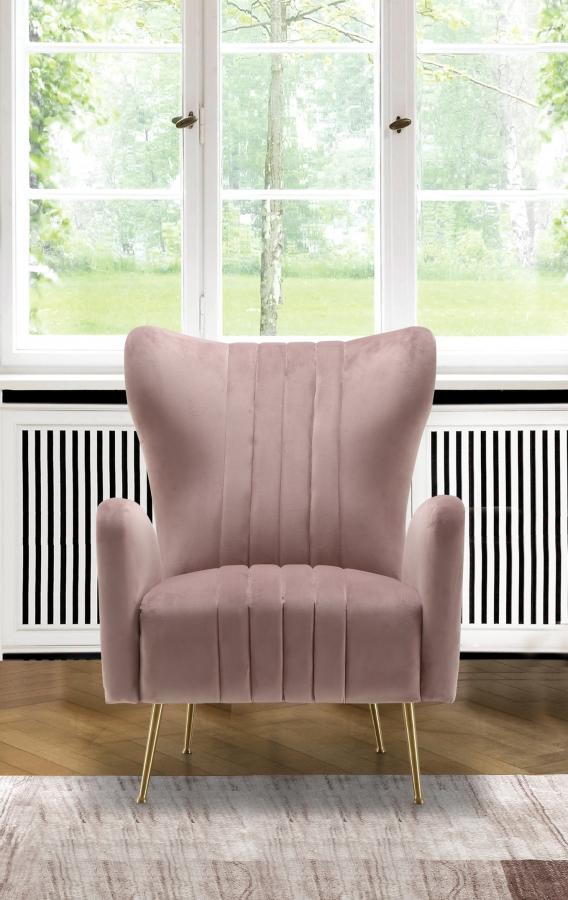 

    
Glam Pink Velvet Accent Chair Opera 532Pink Meridian Contemporary Modern

