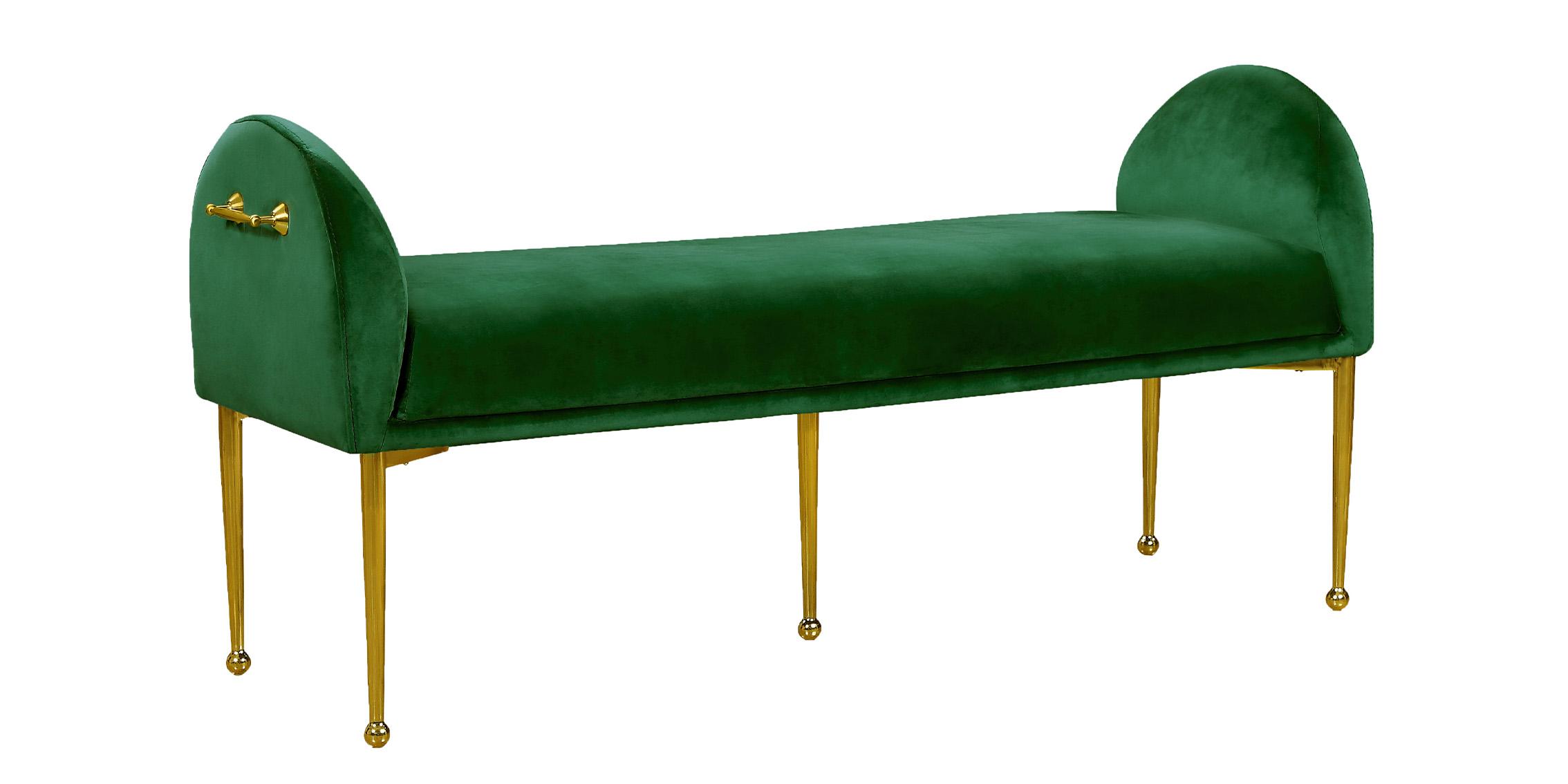 

    
Glam Green Velvet & Stainless Steel Bench Owen 144Green Meridian Contemporary
