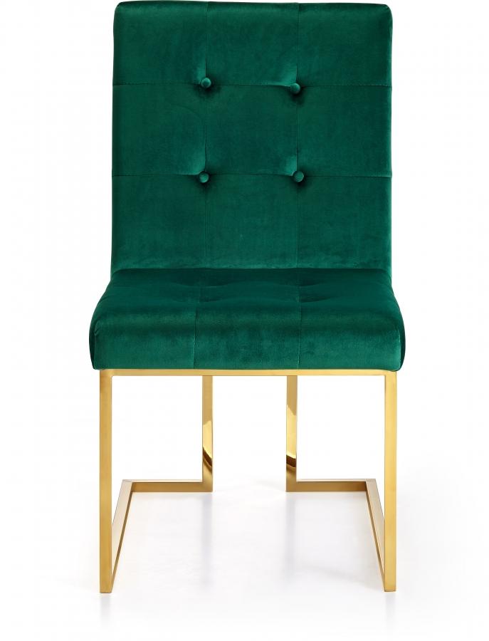 

    
Green Velvet & Gold Dining Chair Set 2Pcs Pierre 714Green-C Meridian Modern
