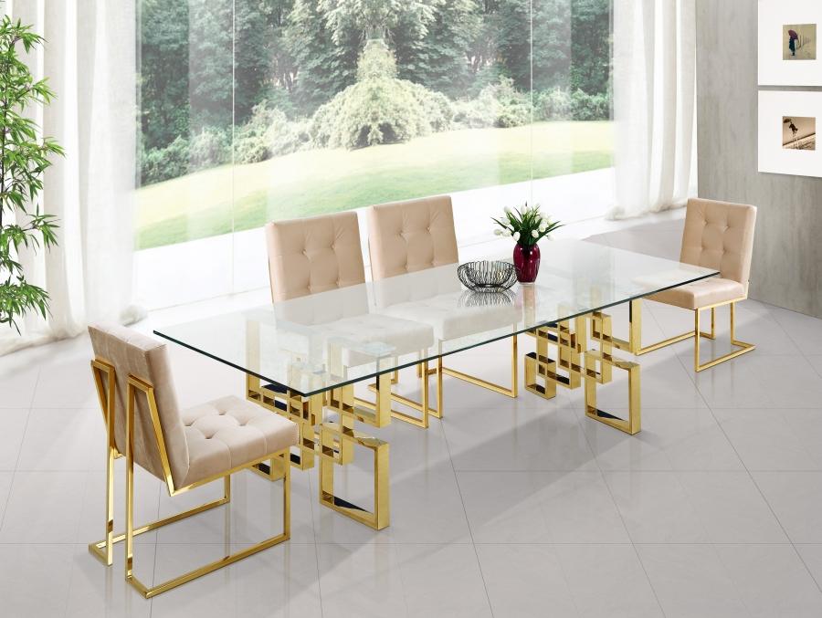 

    
Meridian Furniture Pierre 714-T Dining Table Chrome/Gold 714-T
