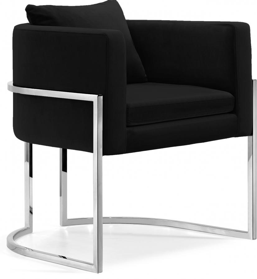 

    
Black Velvet & Chrome Base Accent Chair Set 2Pcs Pippa 524Black Meridian Modern

