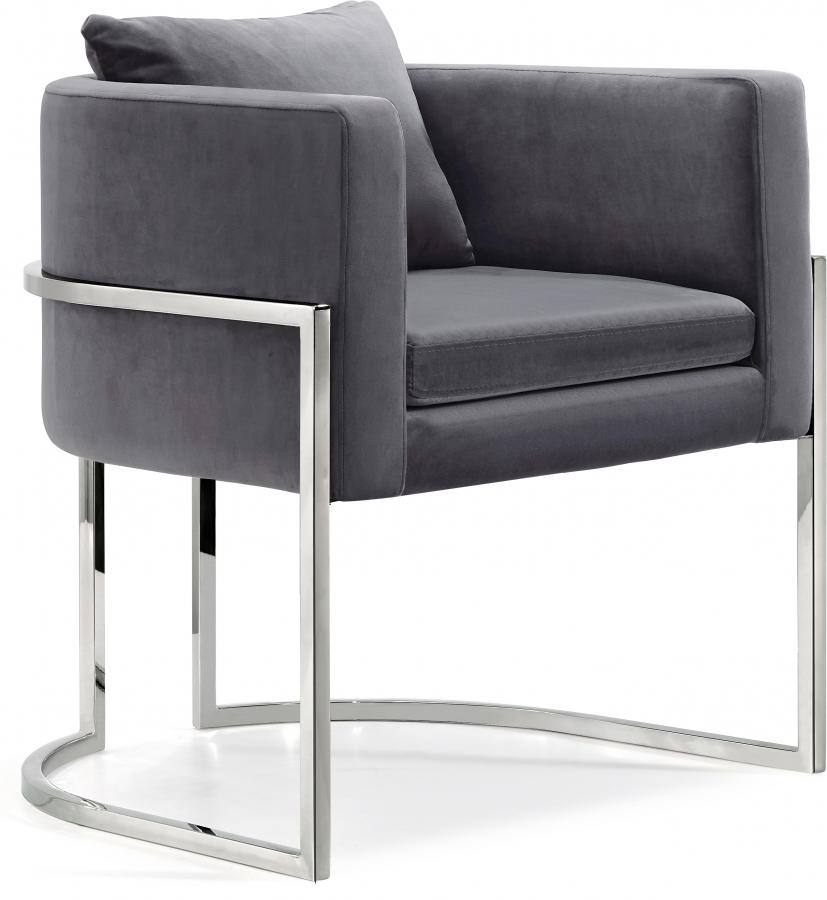 

    
Grey Velvet & Chrome Base Accent Chair Set 2Pcs Pippa 524Grey Meridian Modern
