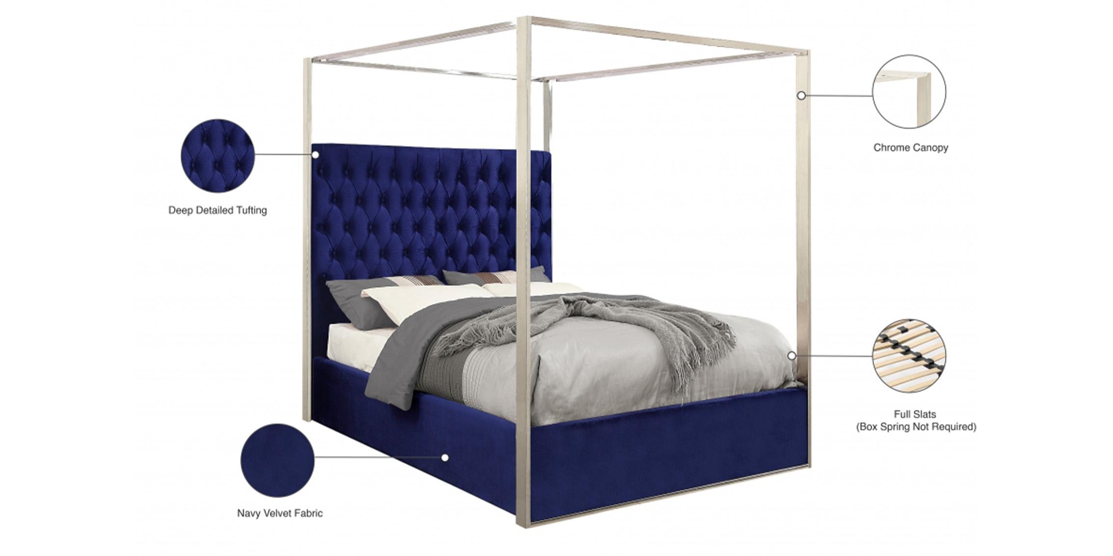 

    
Meridian Furniture PorterNavy-K Canopy Bed Navy blue PorterNavy-K

