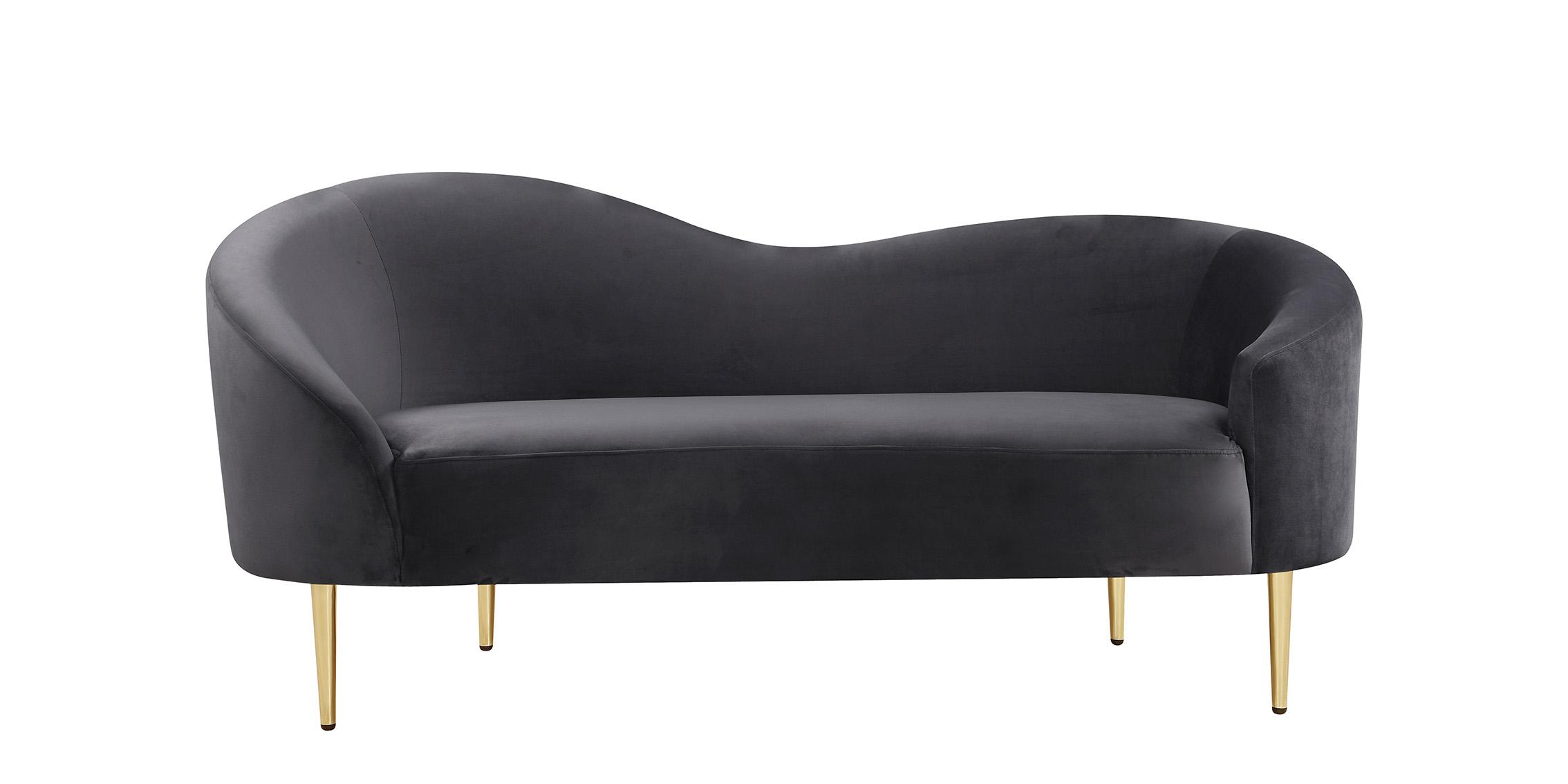 

    
 Shop  Glam Grey Velvet Sofa Set 3Pcs RITZ 659Grey Meridian Contemporary Modern
