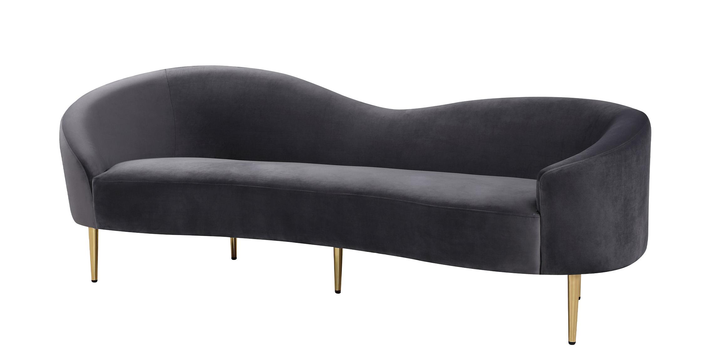 

    
Glam Grey Velvet Sofa RITZ 659Grey-S Meridian Contemporary Modern
