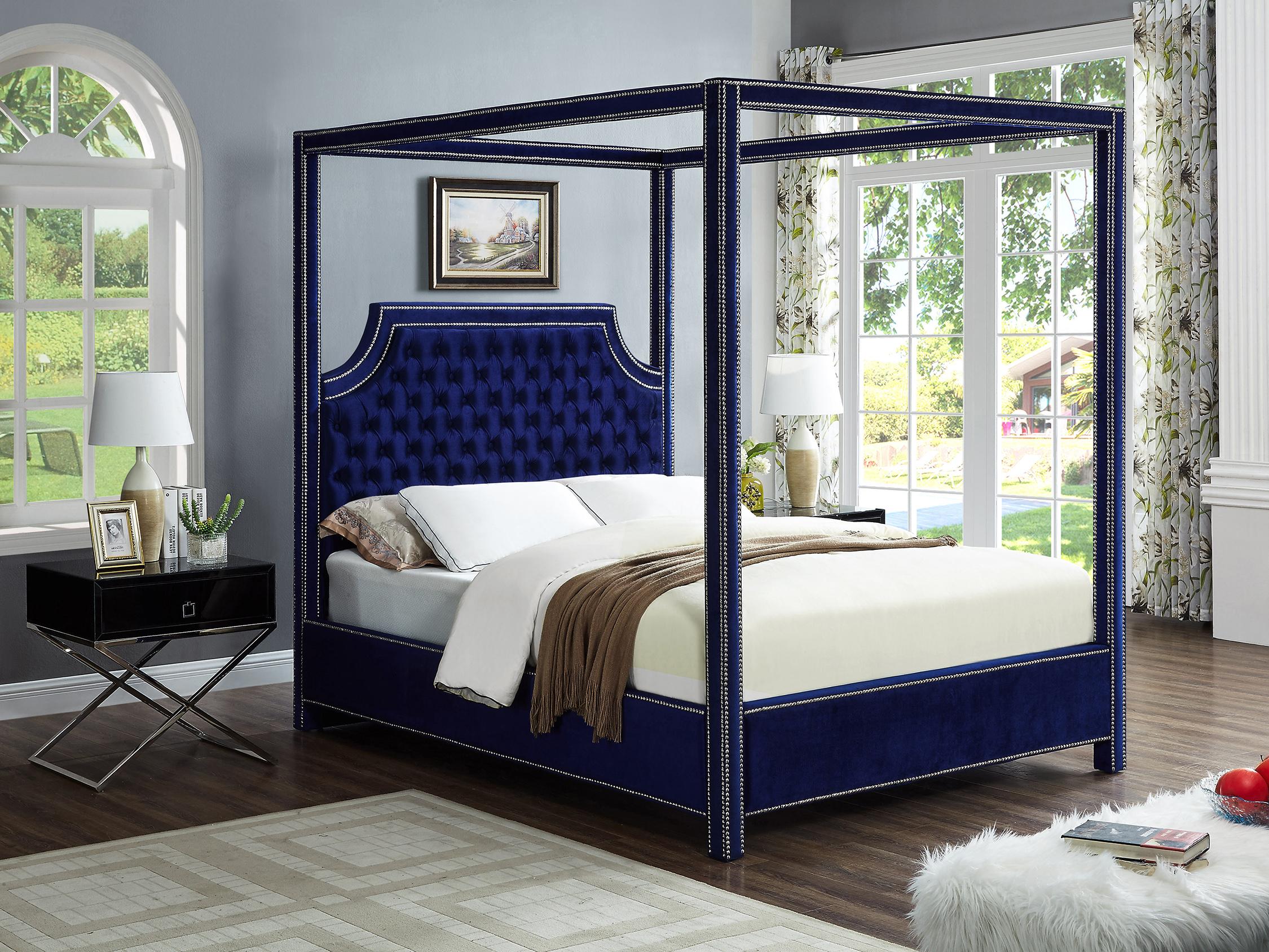 Meridian Furniture RowanNavy-Q Canopy Bed