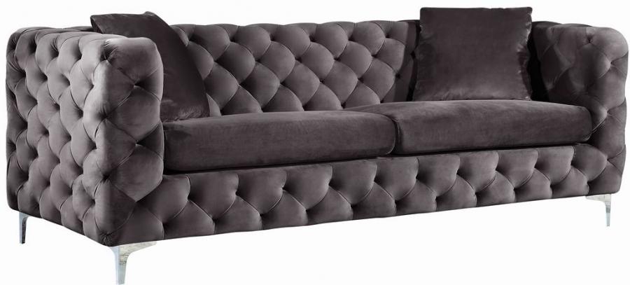 

    
Meridian Furniture 663 Scarlett  Modern Sofa & Loveseat Set 2Pcs in Grey Velvet
