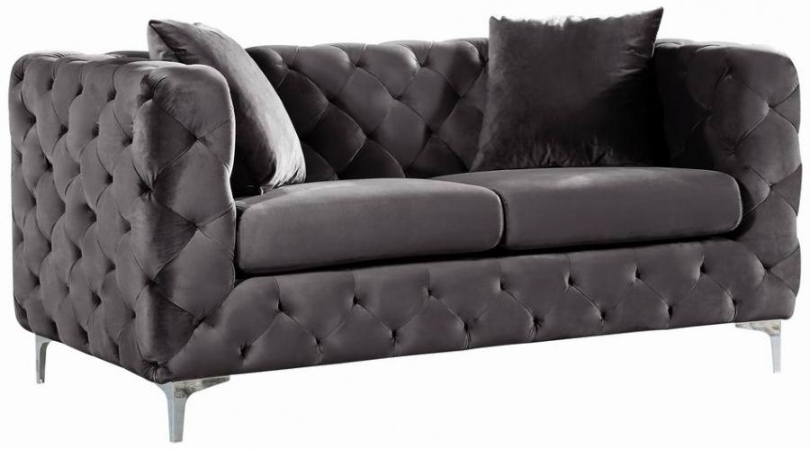 

    
Meridian Furniture Scarlett Sofa and Loveseat Set Gray 663Grey- Set-2
