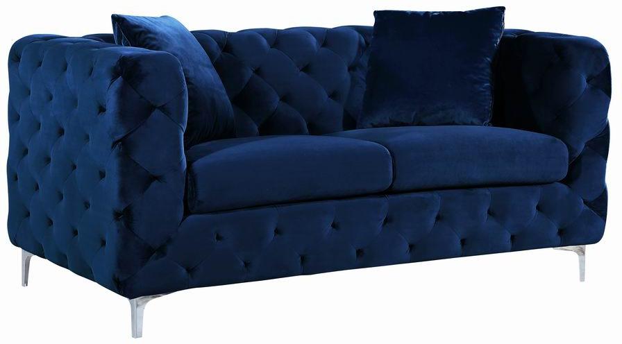 

    
Meridian Furniture Scarlett Sofa and Loveseat Set Navy blue 663Navy- Set-2
