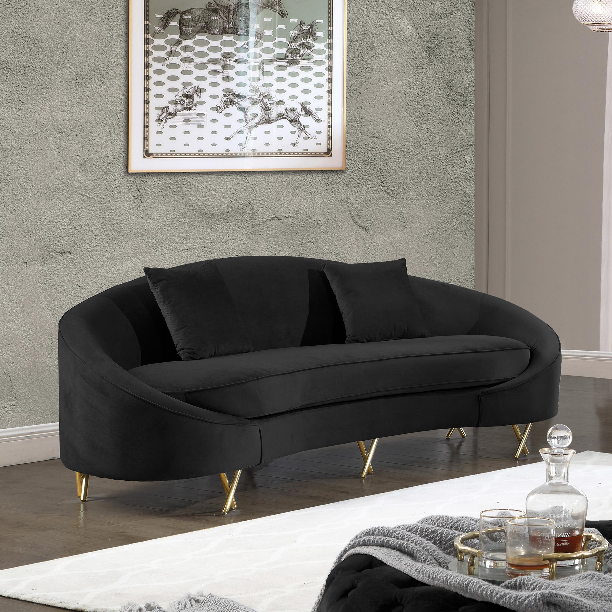 

        
Meridian Furniture SERPENTINE 679Black-S-Set-2 Sofa Set Black Velvet 704831400700
