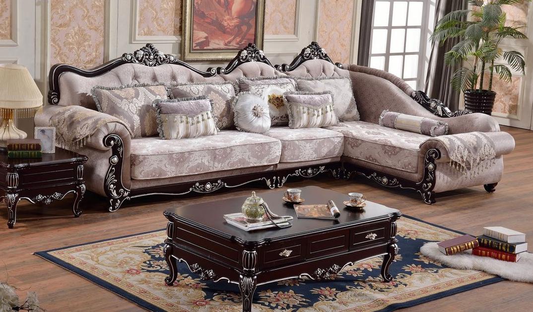 

    
Meridian Furniture 697 Valentino French Provincial Hand Crafted Sectional RHC
