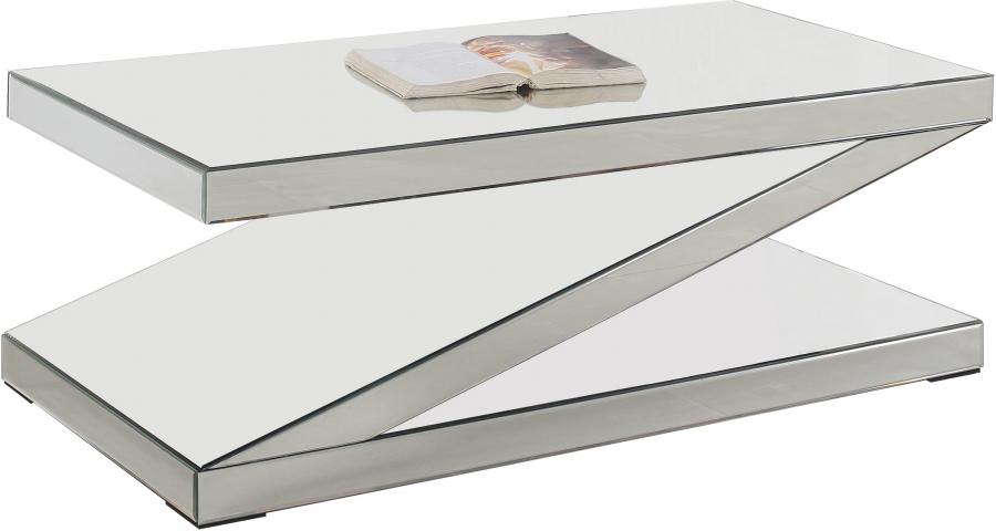 Contemporary, Modern Coffee Table Zee 226-C 226-C in Chrome, Clear 