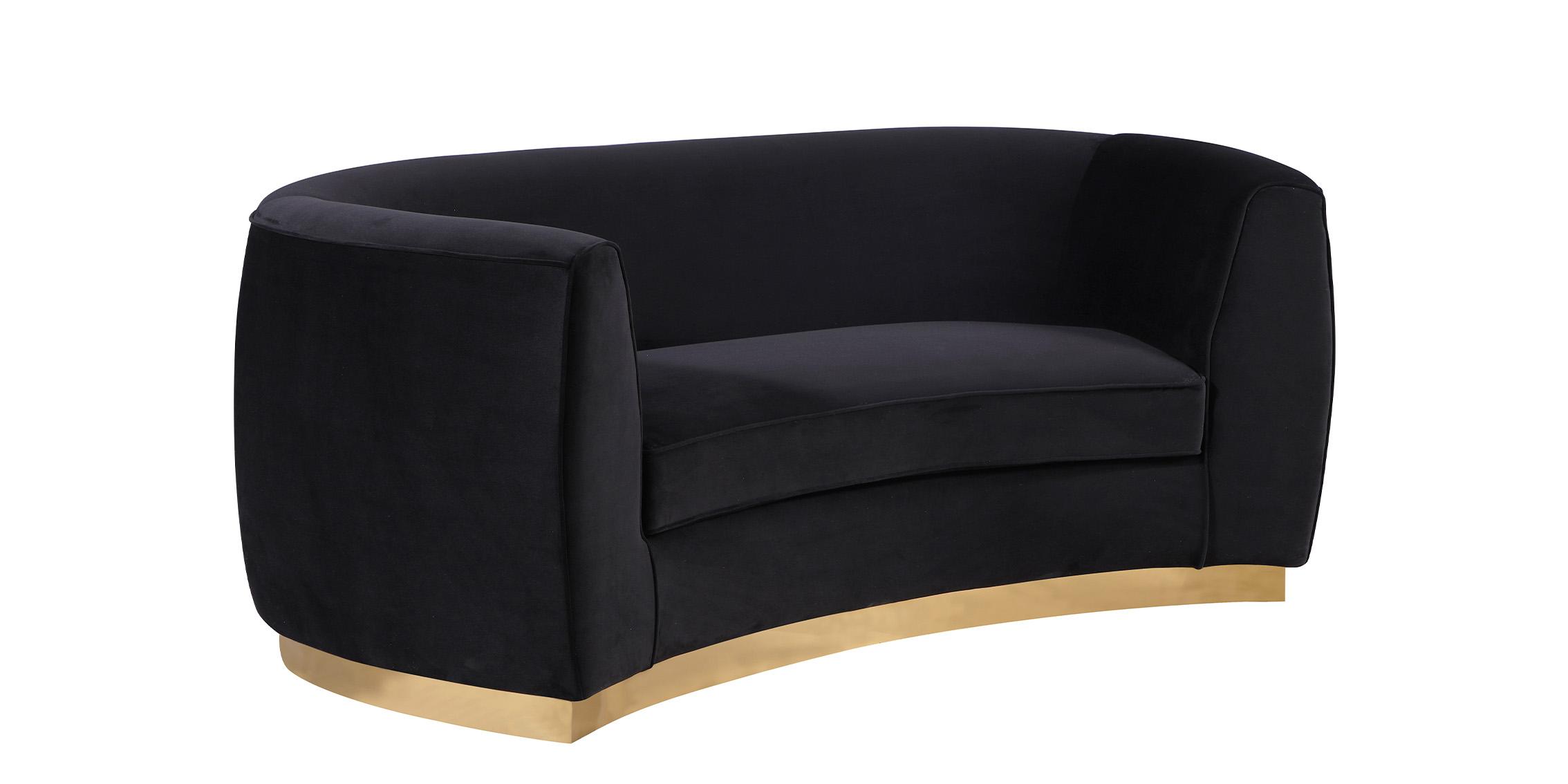 

        
Meridian Furniture Julian 620Black-S-Set-2 Sofa Set Gold/Black Soft Velvet 00647899950223
