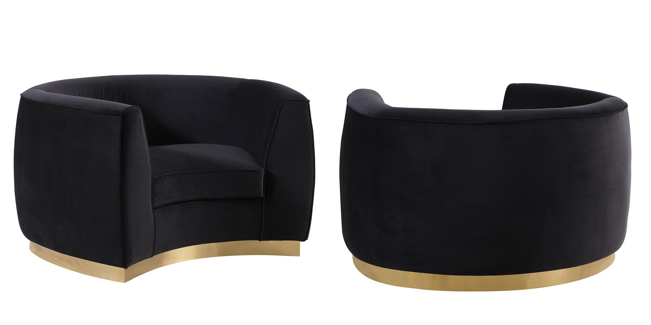 

    
 Shop  Glam Black Velvet Sofa Set 3Pcs 620Black-S Julian Meridian Contemporary Modern
