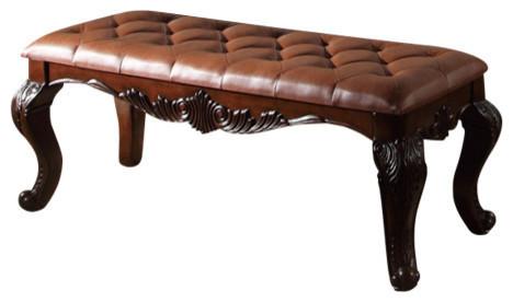 

    
Meridian Luxor Bench in Rich Cherry Bonded Leather Traditional Style
