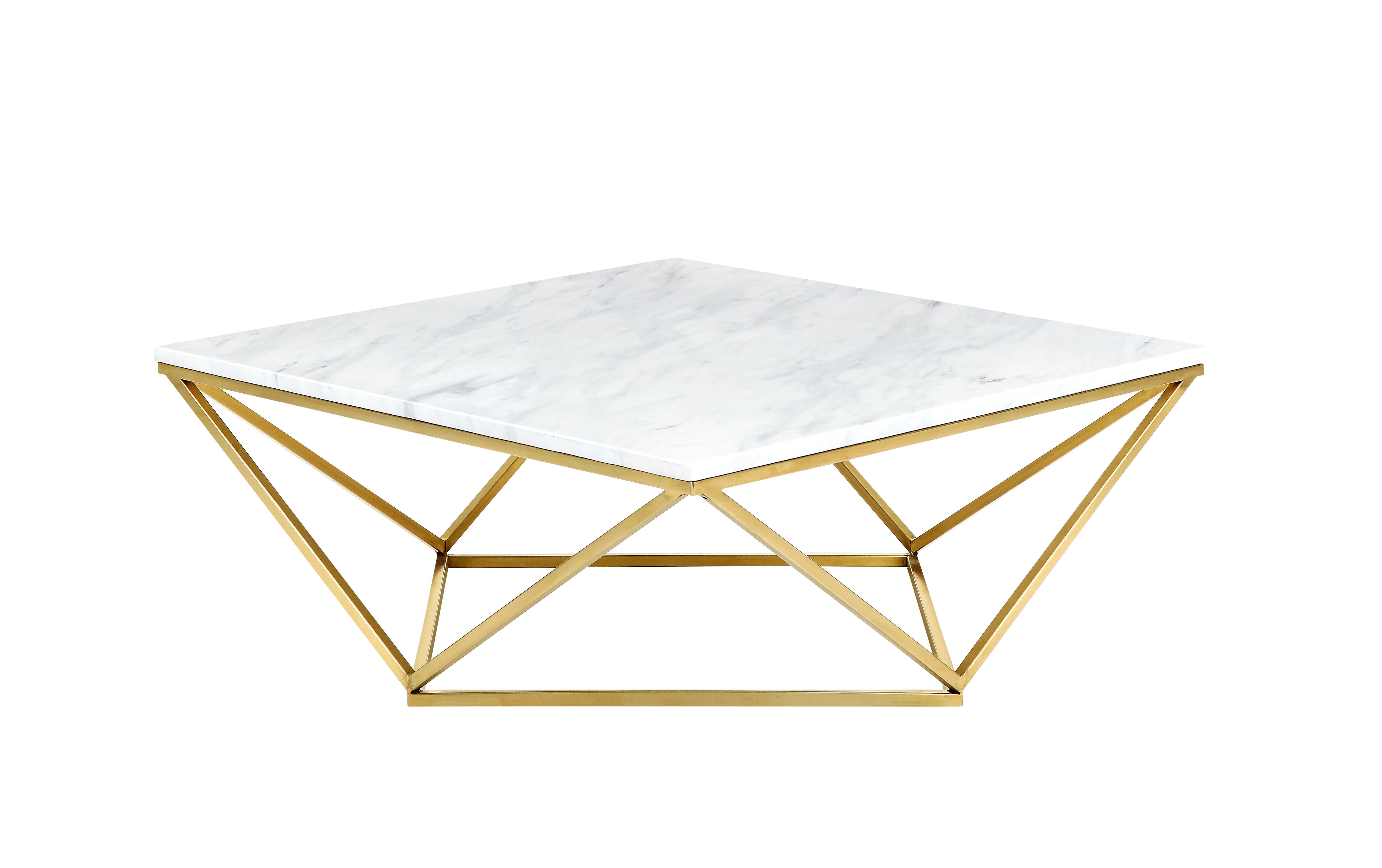 

    
White Marble Top Coffee & End Table Set 2P Mason 216-C Meridian Modern
