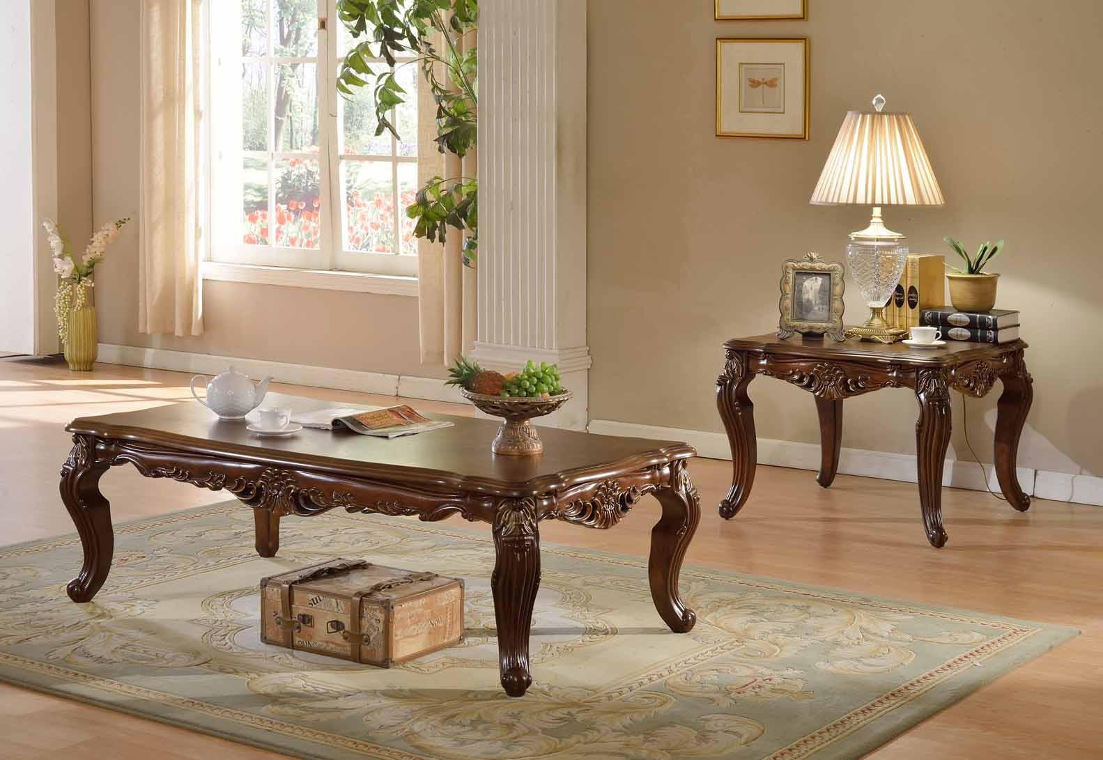 

    
Meridian Modena Coffee Table Set 3pcs in Rich Cherry Traditional Style
