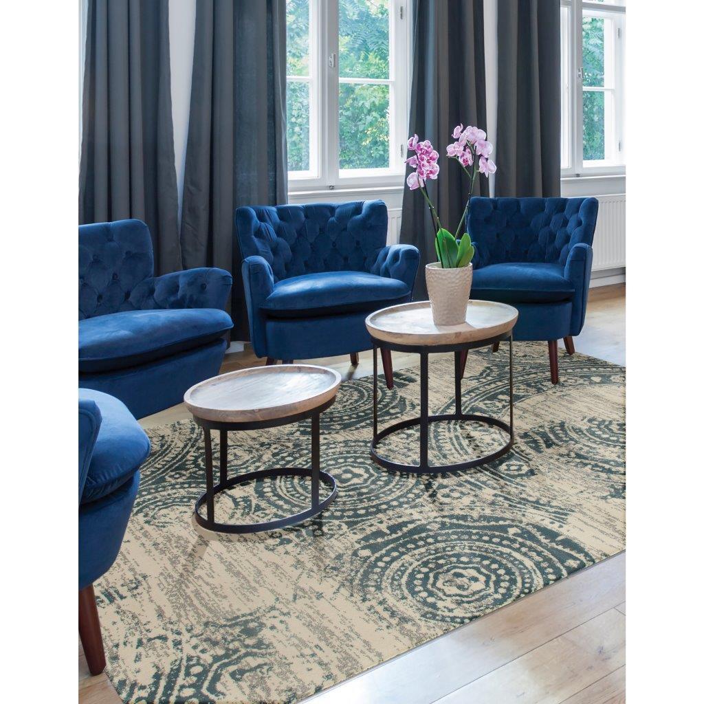 

    
Merlo Coins Blue 3 ft. 11 in. x 5 ft. 7 in. Area Rug by Art Carpet
