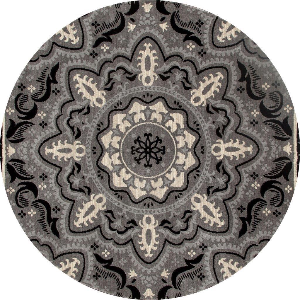 

    
Merlo Fanciful Gray 5 ft. 3 in. Round Area Rug by Art Carpet
