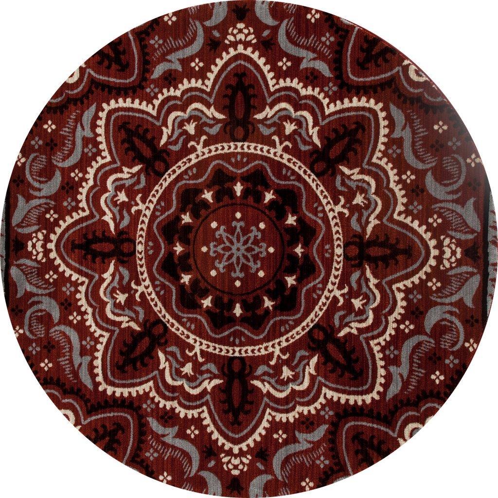 

    
Merlo Fanciful Red 5 ft. 3 in. Round Area Rug by Art Carpet
