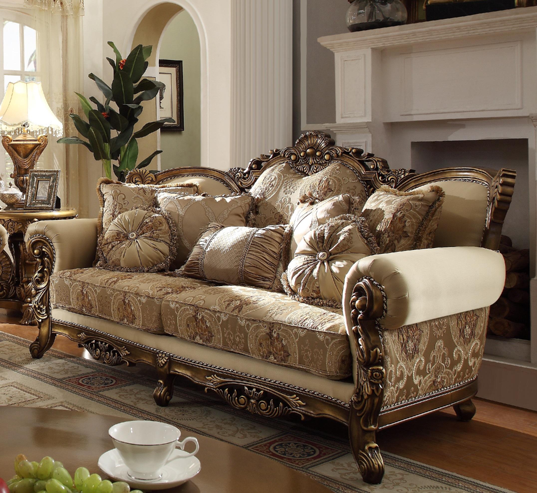 

    
Homey Design Furniture HD-506 – 3PC SOFA SET / HD-8008 – COFFEE TABLE Sofa Set Gold/Brown HD-506-4PC
